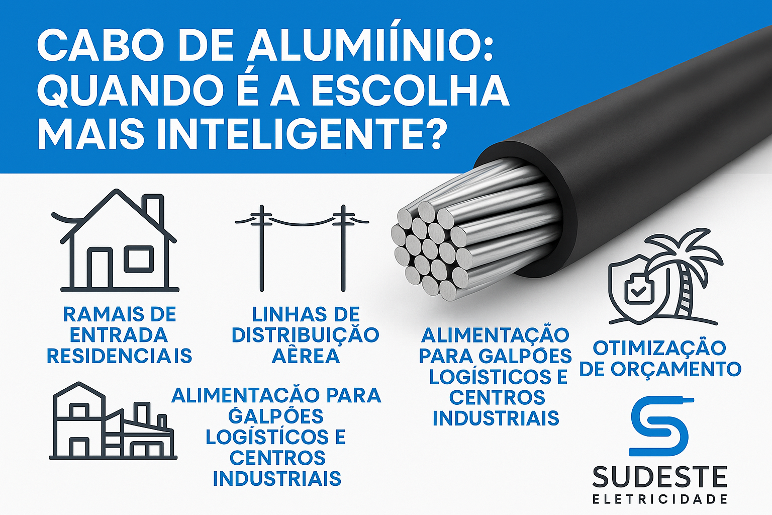 Cabo de alumínio duplex com neutro nu