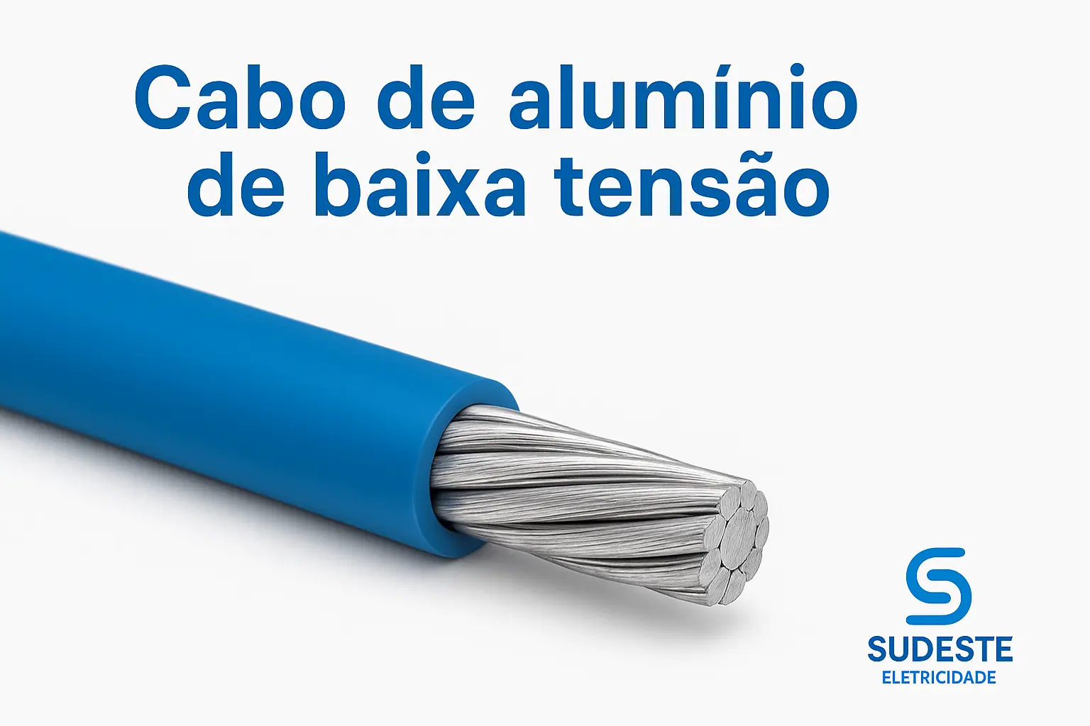Cabo de Alumínio de Baixa Tensão: Isolado, Duplex, Triplex ou Quadruplex Cabo de alumínio de baixa tensão com fase isoladas em XLPE azul, para redes elétricas.