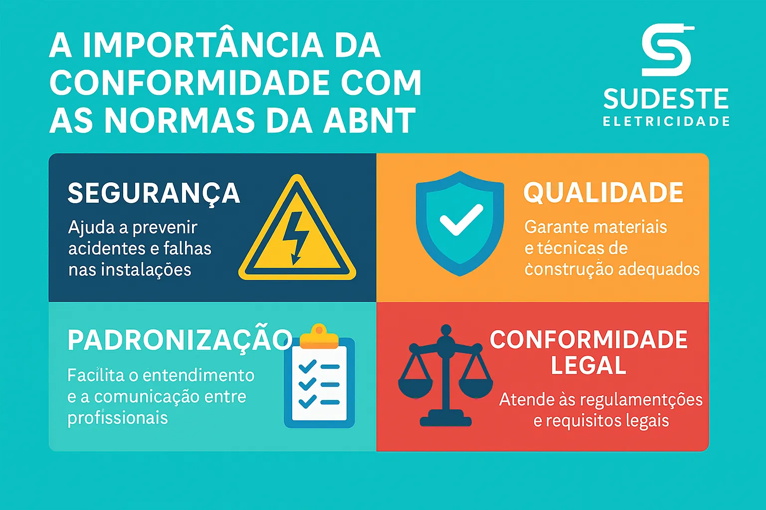 Infográfico sobre a importância da conformidade com as normas da ABNT