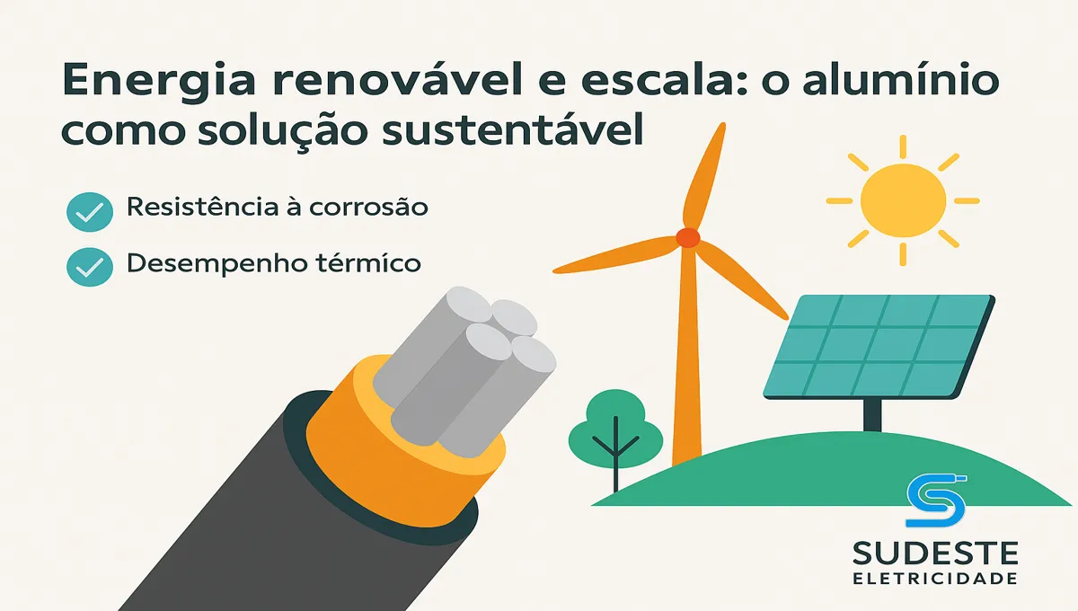 Infográfico sobre uso do alumínio em energia renovável